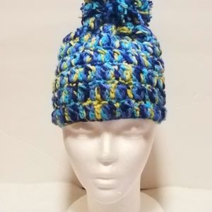 Blue Jellybean Pom Pom children's beanie